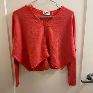 27 Miles wool coral crop sweater